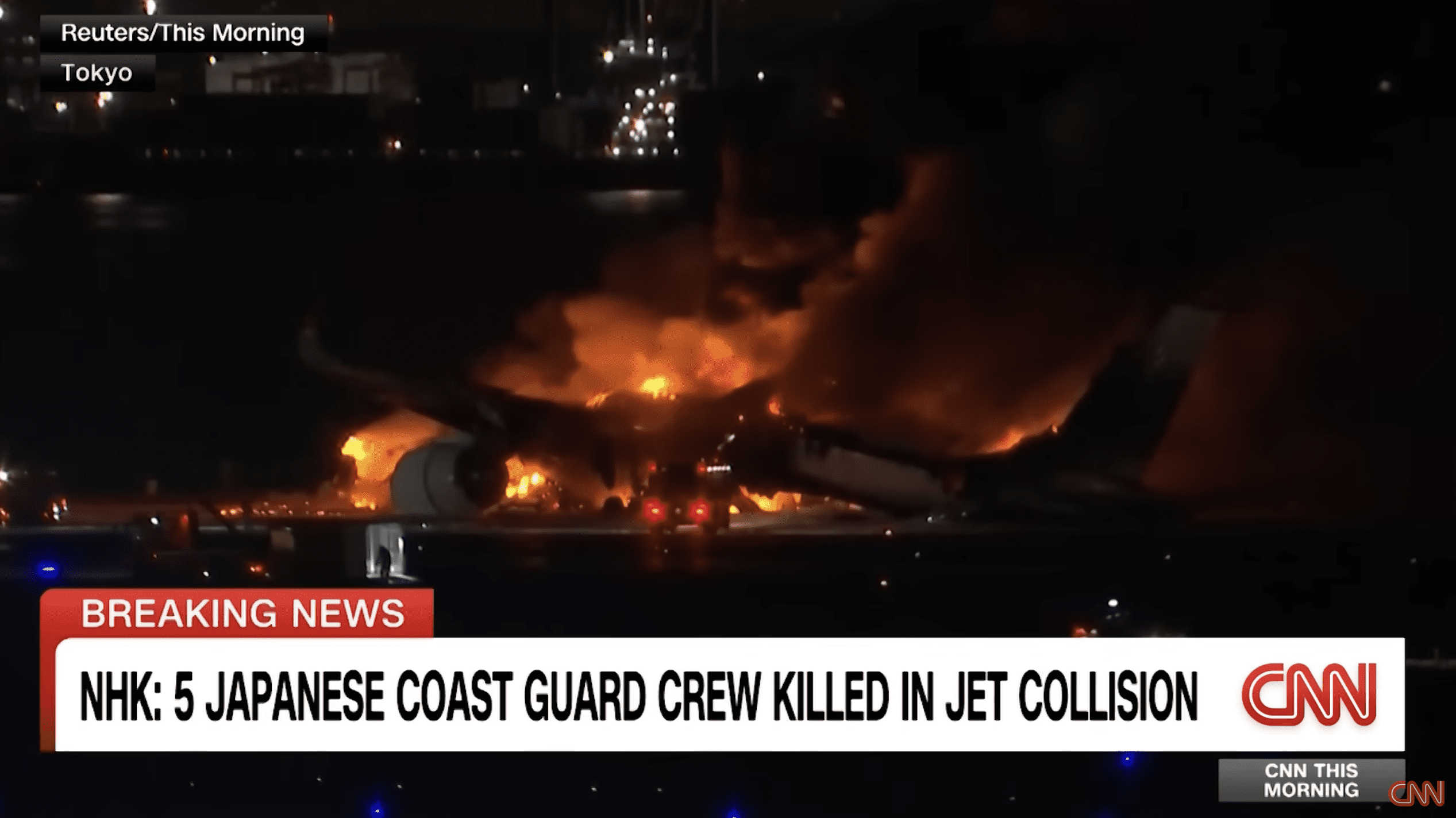 Japanese Plan Burst Into Flames